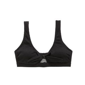 OLD NAVY Black Ribbed Cutout Tie-Front Bikini Top, size S